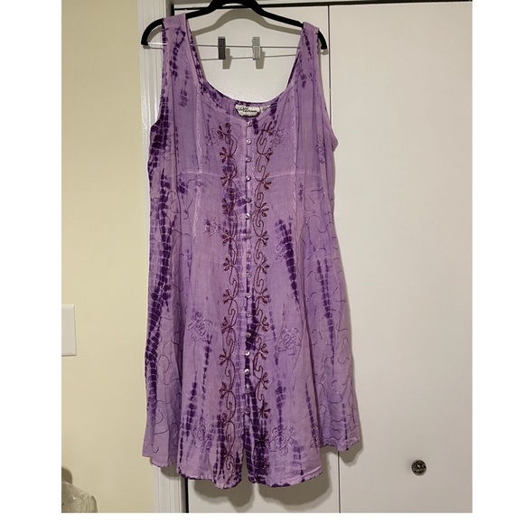 Henna Dresses & Skirts - PLUS TIE DYE DRESS by Henna. Purple, Plus Size. boho, peasant.